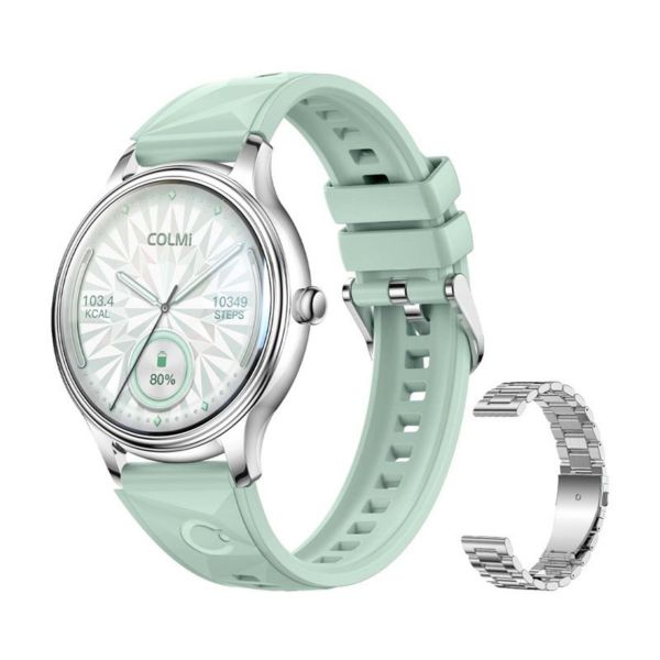 Colmi L28 okosóra (ezüst-zöld + ezüst acél szíj) (L28 SILVER-GREEN)